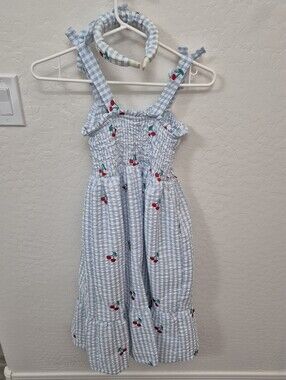 Girls Adorable 🍒 Summer Dress W Matching Headband